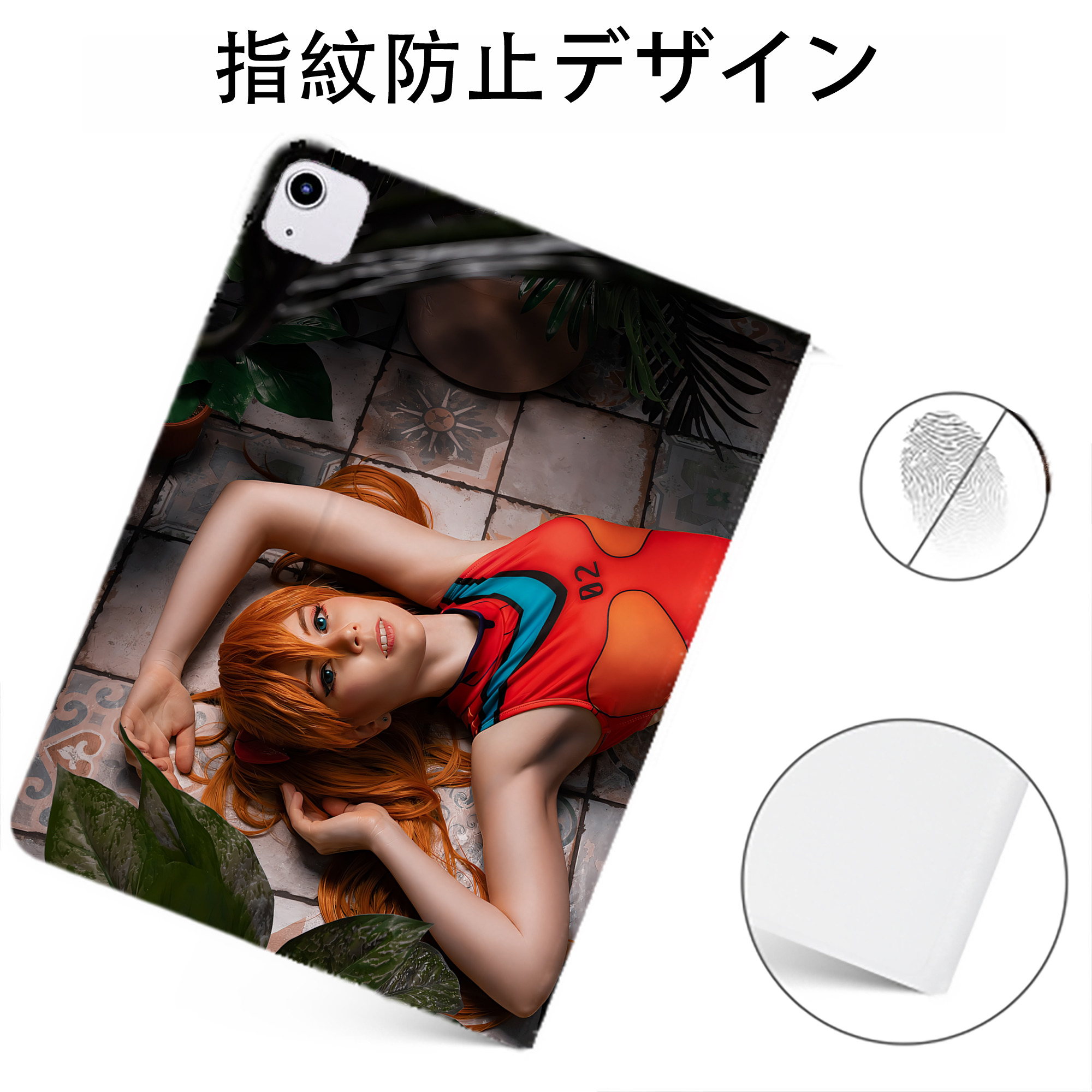 （画像用） EVA 新世紀エヴァンゲリオン IPadケース ペンホルダー付き ブックスタイルデザイン